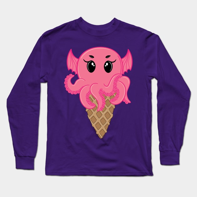 Pink Cthulhu Ice Cream Long Sleeve T-Shirt by Desdymona